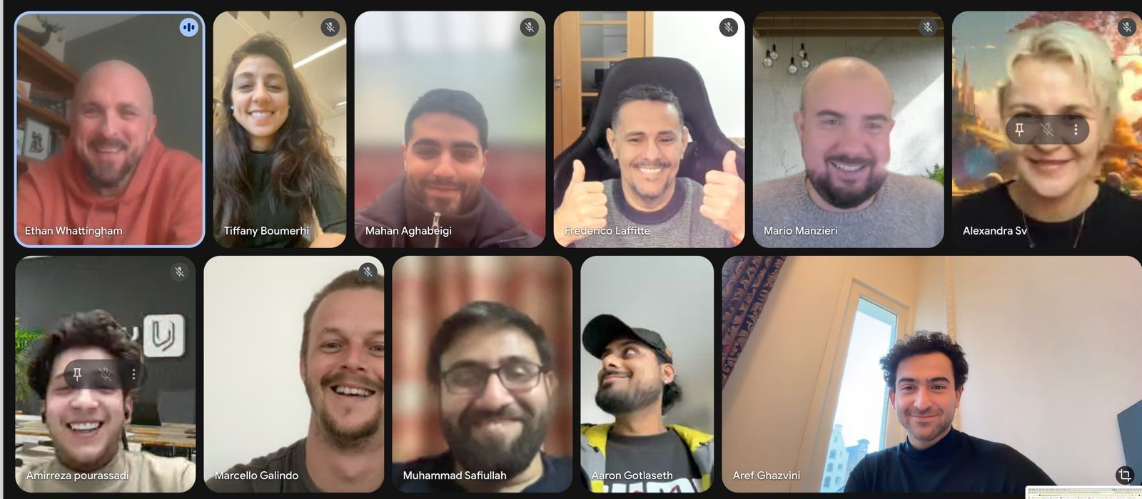 Camsense founder with the Acelera Portugal cohort on a video call
